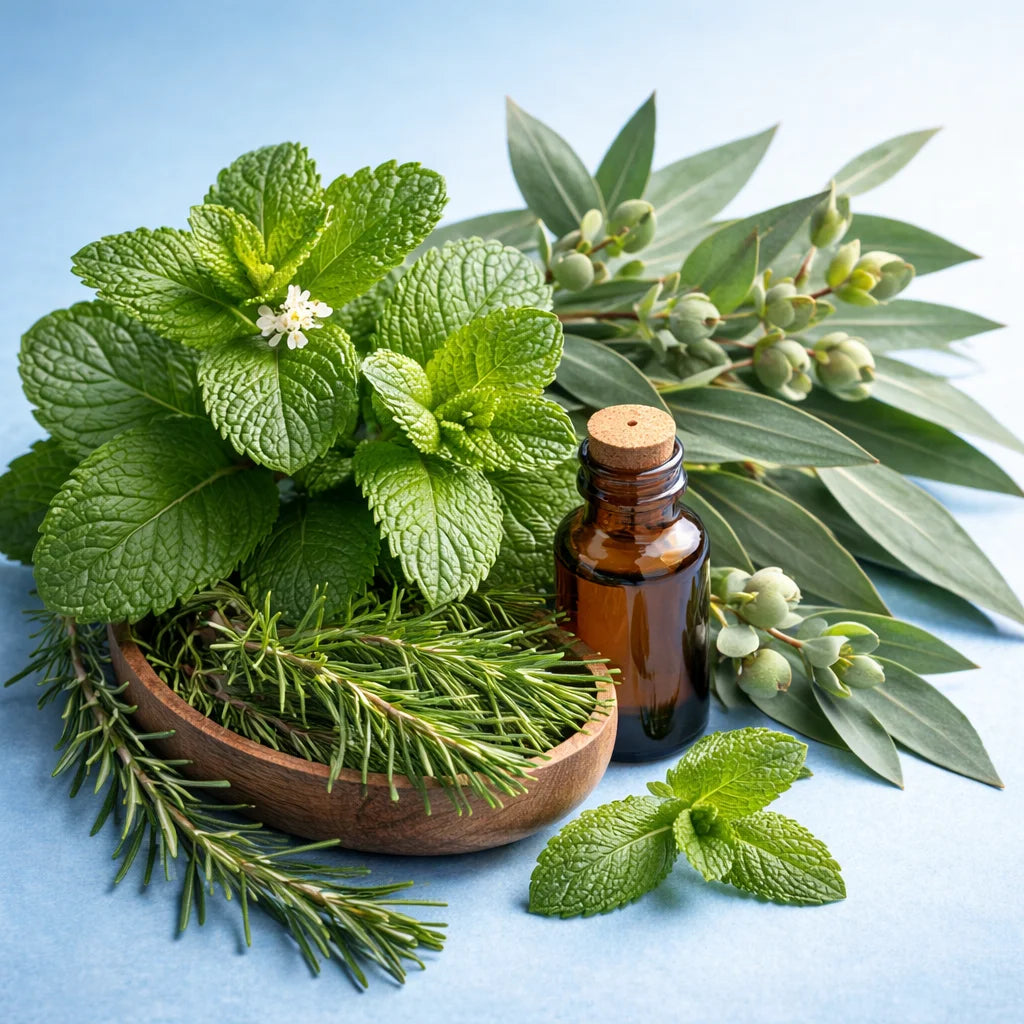 Peppermint, Eucalyptus, Tea Tree