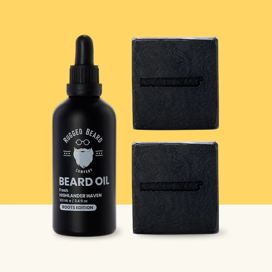 2× Charcoal & Peppermint Soap bars 1× Peppermint & Tea Tree Beard Oil